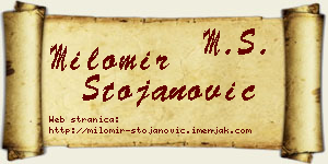Milomir Stojanović vizit kartica